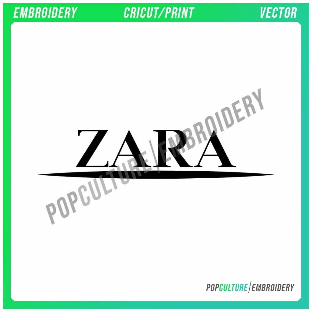 Zara official logo for embroidery & vector • pop culture embroidery
