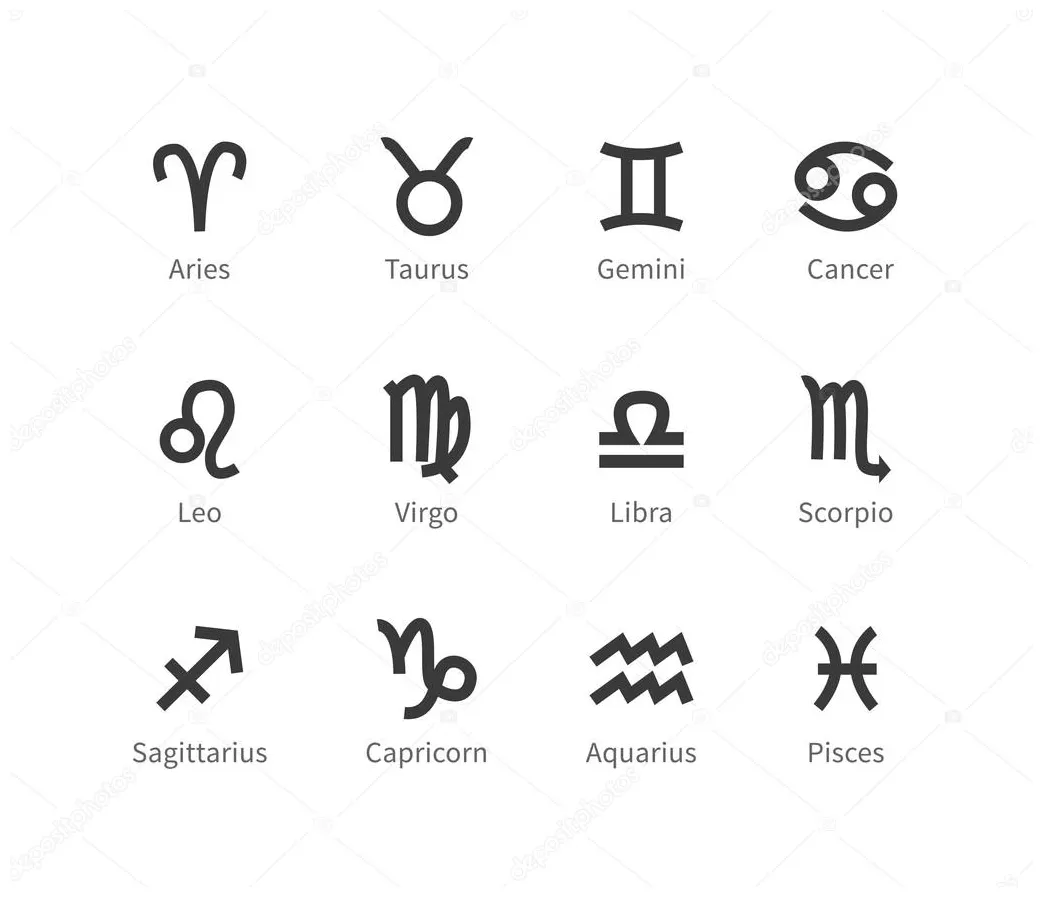 Zodiac signs, vector icons — stock vector © voinsveta #120099566 printable coloring page